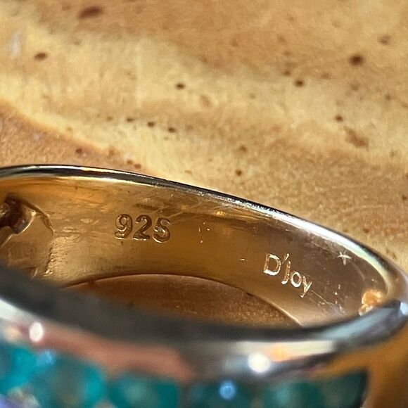 Natural Zambian Emerald Sterling Silver Yellow Gold Vermeil Ring Size 6 - Picture 5 of 8